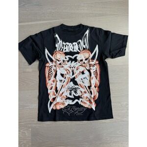 SMALL KEN CARSON COMPLEXCON ED HARDY HARDCORE MENS RHINESTONE SS TEE ✅❤️ NEW
